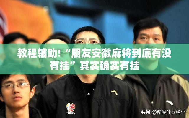教程辅助!“朋友安徽麻将到底有没有挂”其实确实有挂