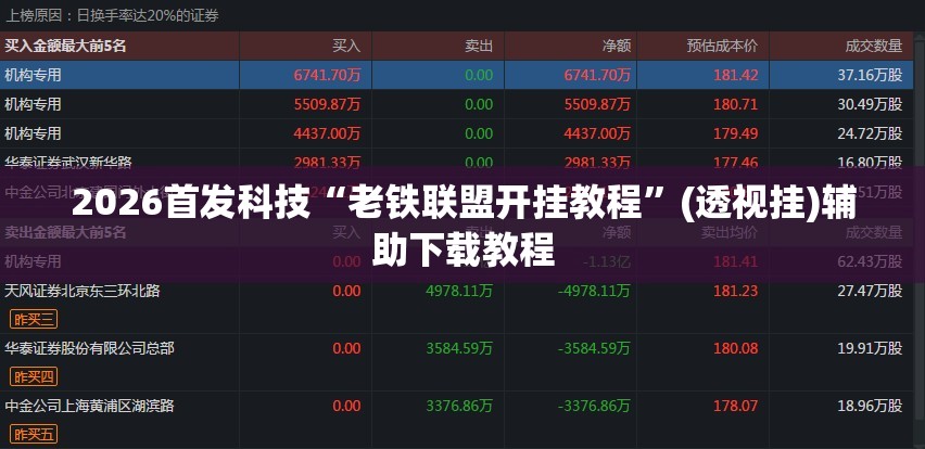 2026首发科技“老铁联盟开挂教程”(透视挂)辅助下载教程