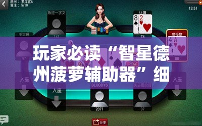 玩家必读“智星德州菠萝辅助器”细辅助教程分享