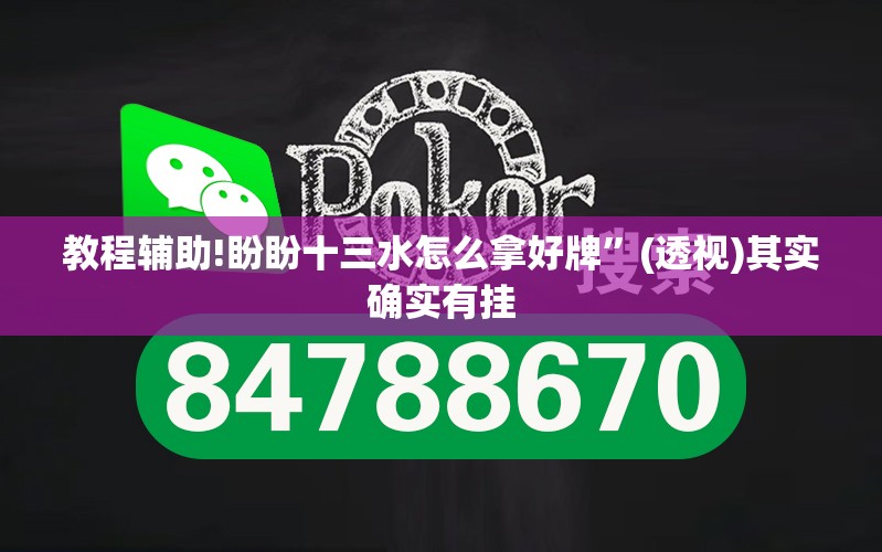 教程辅助!盼盼十三水怎么拿好牌	”(透视)其实确实有挂