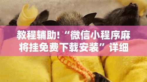 教程辅助!“微信小程序麻将挂免费下载安装”详细开挂教程