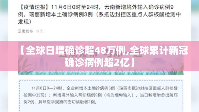 【全球日增确诊超48万例,全球累计新冠确诊病例超2亿】 【全球日增确诊超48万例,全球累计新冠确诊病例超2亿】