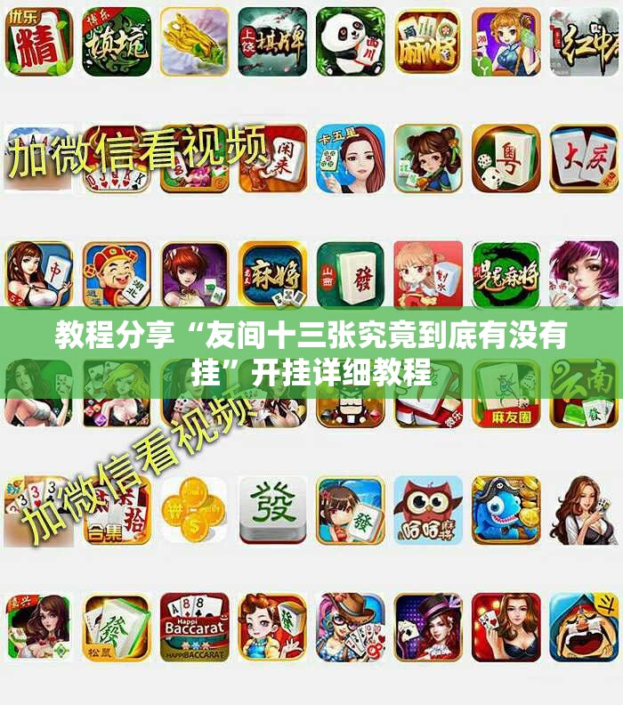 教程分享“友间十三张究竟到底有没有挂	”开挂详细教程