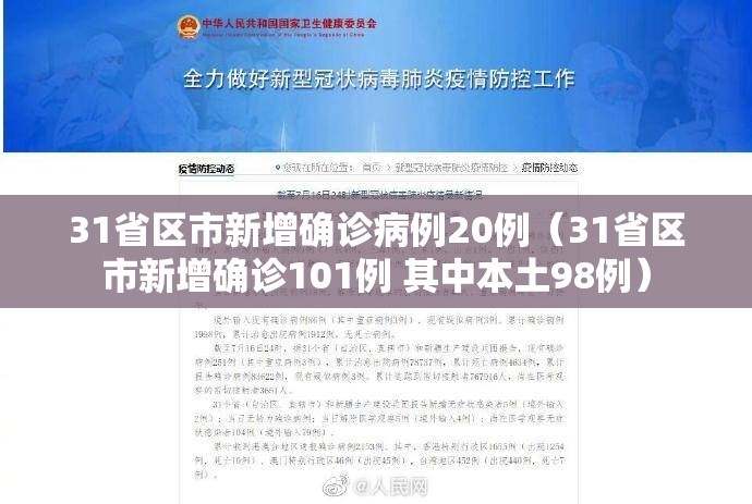 31省区市新增确诊病例20例(31省区市新增确诊101例 其中本土98例) 31省区市新增确诊病例20例(31省区市新增确诊101例 其中本土98例)