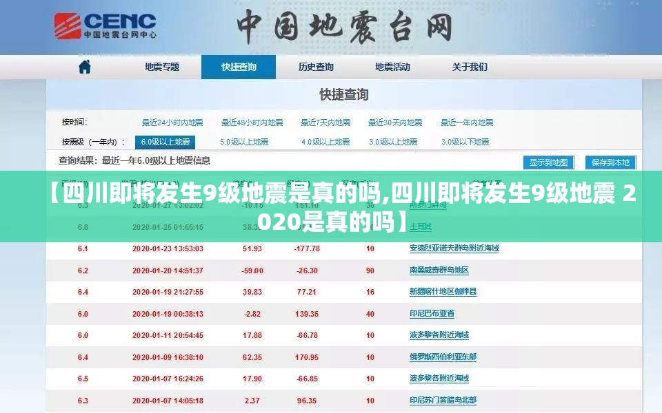 【四川即将发生9级地震是真的吗,四川即将发生9级地震 2020是真的吗】