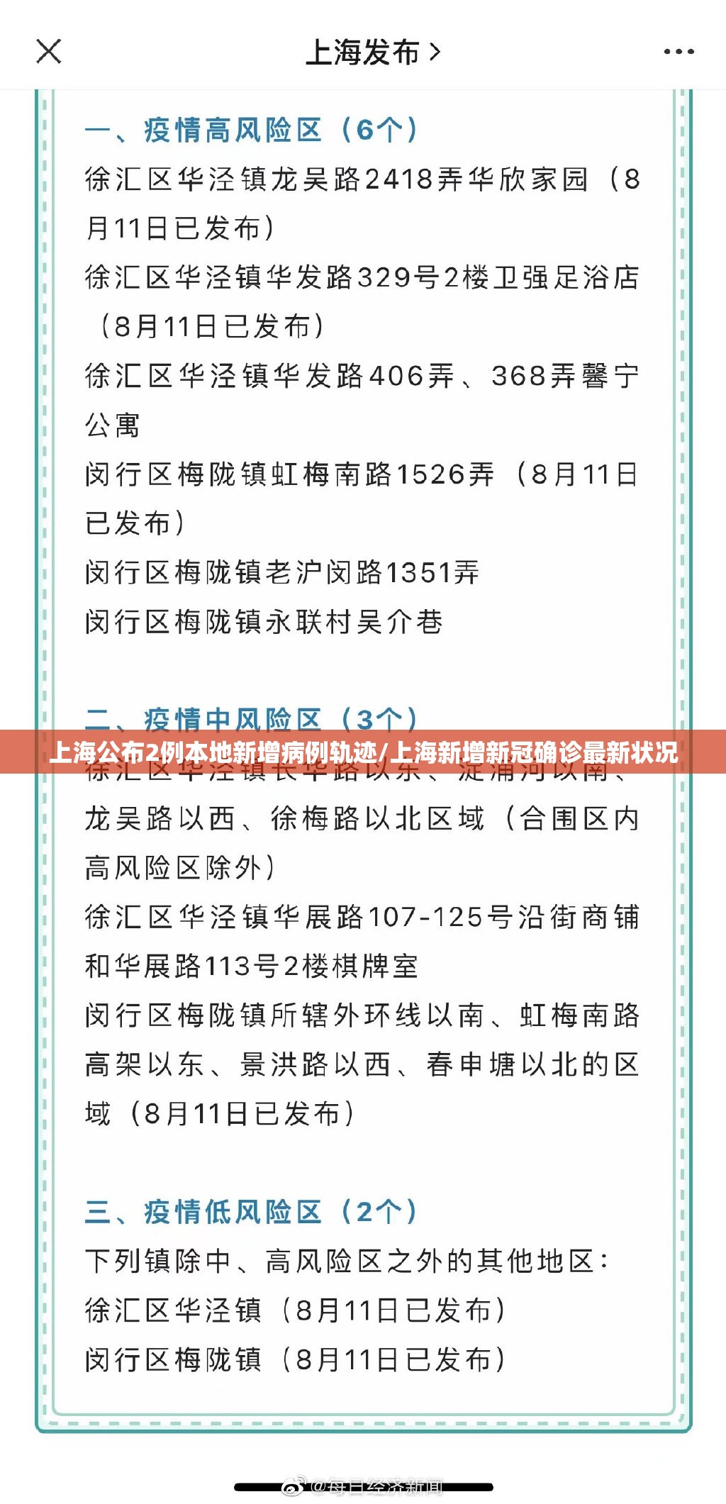 上海公布2例本地新增病例轨迹/上海新增新冠确诊最新状况 上海公布2例本地新增病例轨迹/上海新增新冠确诊最新状况