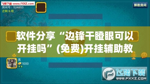 软件分享“边锋干瞪眼可以开挂吗”(免费)开挂辅助教学(最新辅助开挂教程)