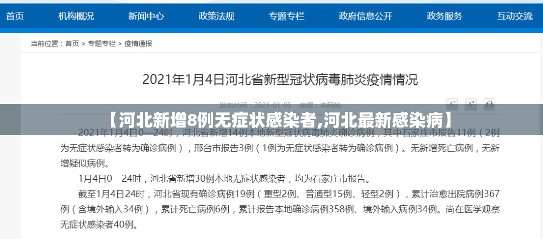 【河北新增8例无症状感染者,河北最新感染病】 【河北新增8例无症状感染者,河北最新感染病】