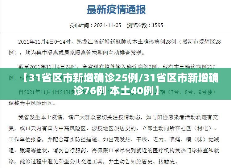 【31省区市新增确诊25例/31省区市新增确诊76例 本土40例】 【31省区市新增确诊25例/31省区市新增确诊76例 本土40例】