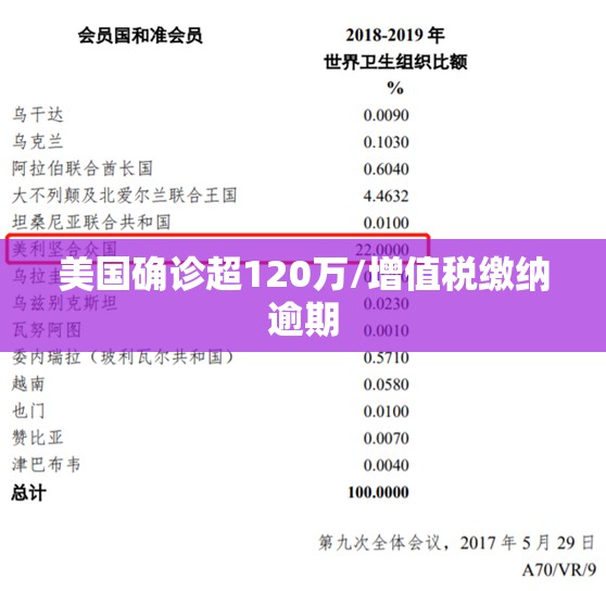 美国确诊超120万/增值税缴纳逾期 美国确诊超120万/增值税缴纳逾期