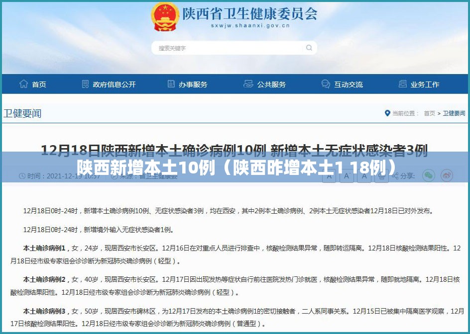 陕西新增本土10例(陕西昨增本土1 18例) 陕西新增本土10例(陕西昨增本土1 18例)
