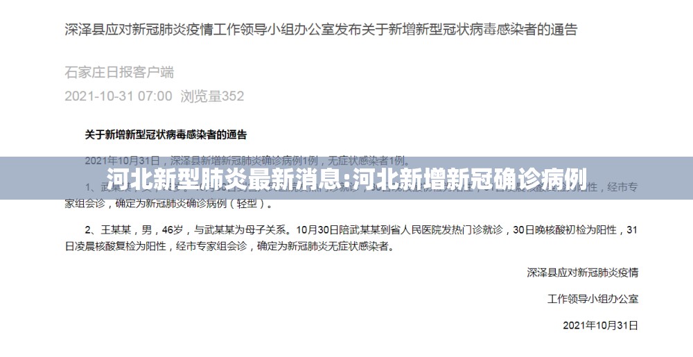 河北新型肺炎最新消息:河北新增新冠确诊病例 河北新型肺炎最新消息:河北新增新冠确诊病例