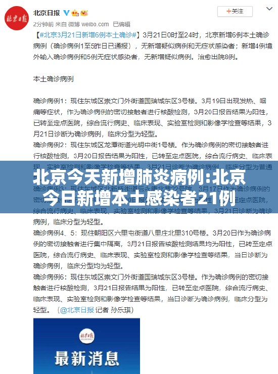 北京今天新增肺炎病例:北京今日新增本土感染者21例 北京今天新增肺炎病例:北京今日新增本土感染者21例