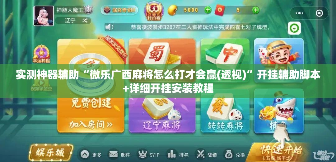 实测神器辅助“微乐广西麻将怎么打才会赢(透视)”开挂辅助脚本+详细开挂安装教程