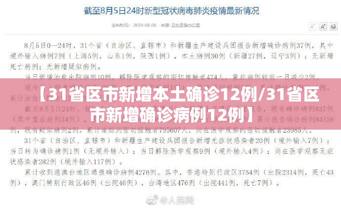 【31省区市新增本土确诊12例/31省区市新增确诊病例12例】 【31省区市新增本土确诊12例/31省区市新增确诊病例12例】