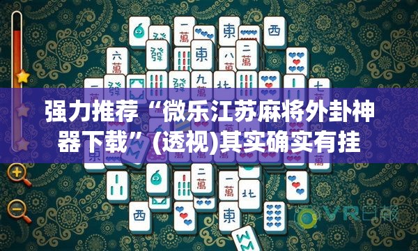 强力推荐“微乐江苏麻将外卦神器下载	”(透视)其实确实有挂