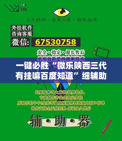 一键必胜“微乐陕西三代有挂嘛百度知道”细辅助教程分享