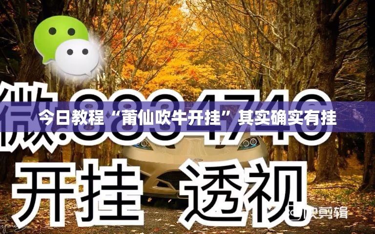 今日教程“莆仙吹牛开挂”其实确实有挂