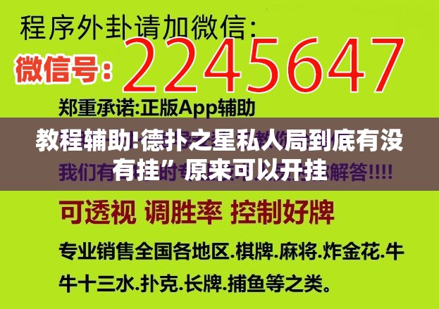教程辅助!德扑之星私人局到底有没有挂	”原来可以开挂
