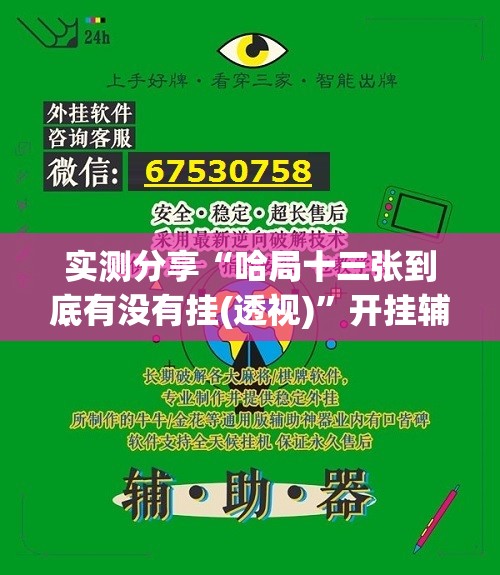实测分享“哈局十三张到底有没有挂(透视)”开挂辅助脚本+详细开挂安装教程