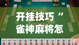 开挂技巧“雀神麻将怎么提高胜率”(免费)开挂辅助教学(最新辅助开挂教程)