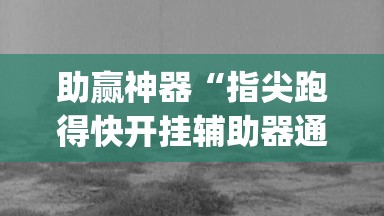 助赢神器“指尖跑得快开挂辅助器通用版	”开挂(透视)辅助神器