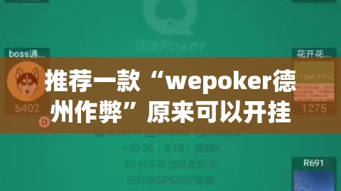 推荐一款“wepoker德州作弊”原来可以开挂