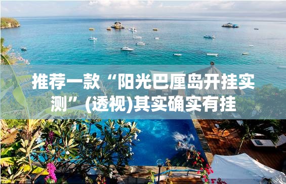 推荐一款“阳光巴厘岛开挂实测	”(透视)其实确实有挂