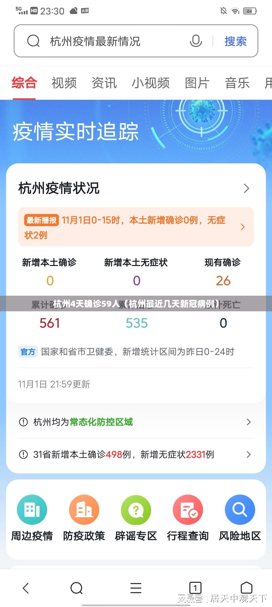 杭州4天确诊59人(杭州最近几天新冠病例) 杭州4天确诊59人(杭州最近几天新冠病例)