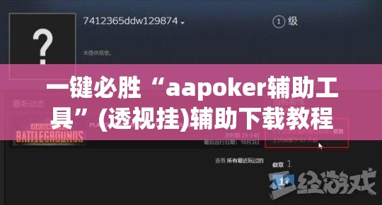一键必胜“aapoker辅助工具”(透视挂)辅助下载教程