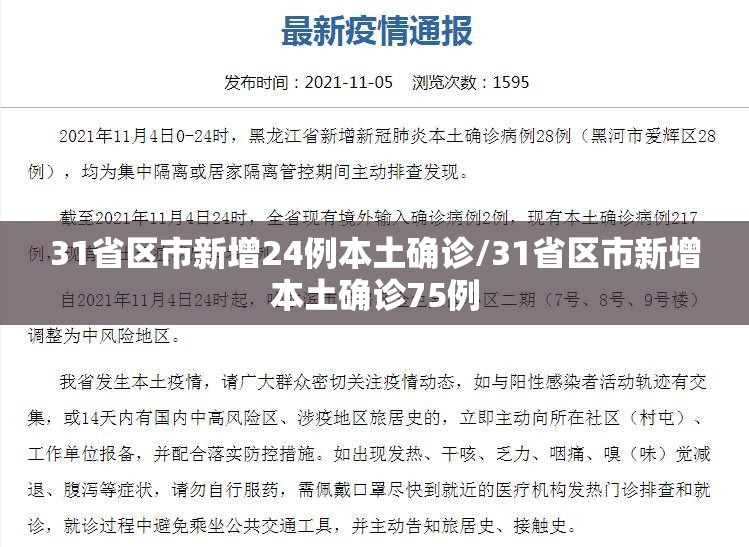 31省区市新增24例本土确诊/31省区市新增本土确诊75例 31省区市新增24例本土确诊/31省区市新增本土确诊75例