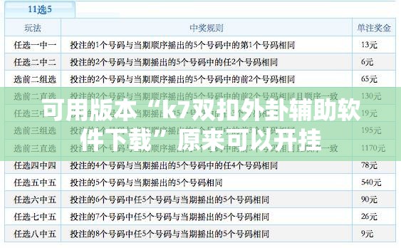 可用版本“k7双扣外卦辅助软件下载”原来可以开挂