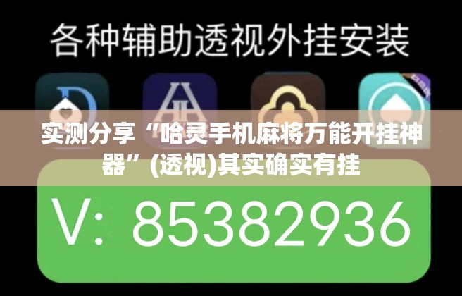 实测分享“哈灵手机麻将万能开挂神器”(透视)其实确实有挂