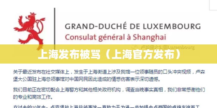 上海发布被骂(上海官方发布) 上海发布被骂(上海官方发布)