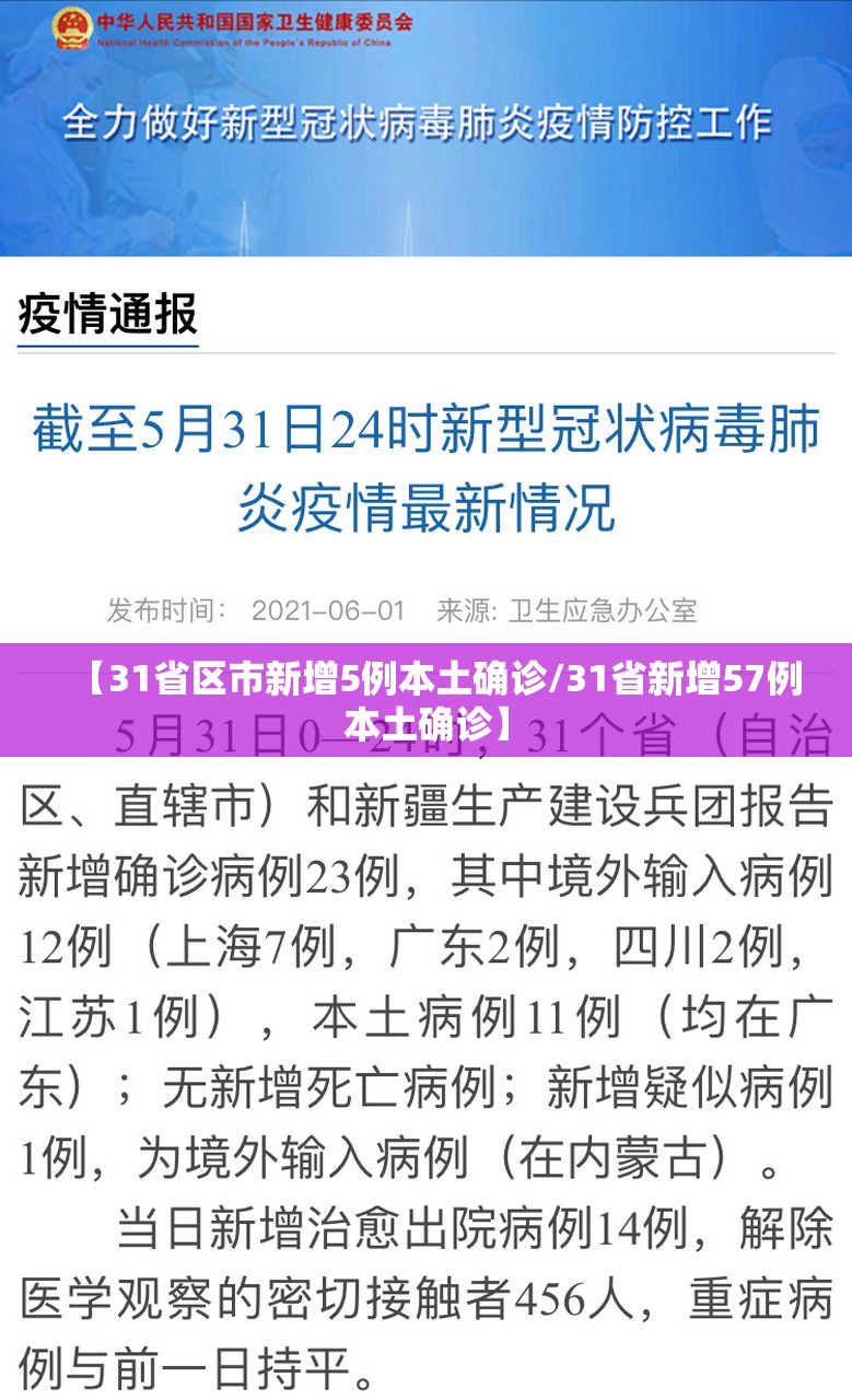 【31省区市新增5例本土确诊/31省新增57例本土确诊】 【31省区市新增5例本土确诊/31省新增57例本土确诊】