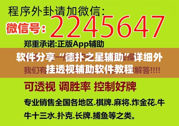 软件分享“德扑之星辅助”详细外挂透视辅助软件教程