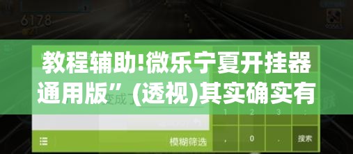 教程辅助!微乐宁夏开挂器通用版”(透视)其实确实有挂