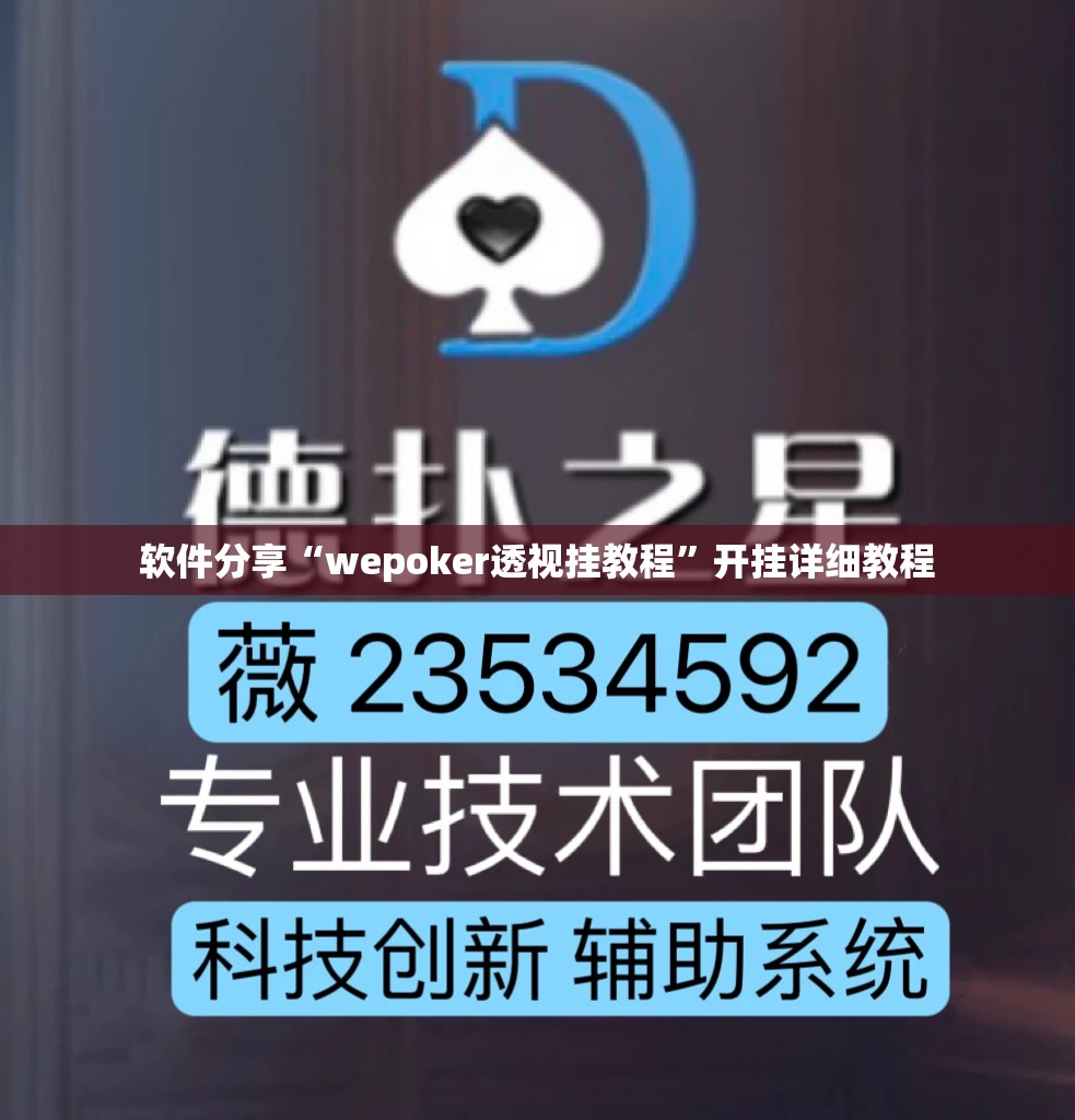 软件分享“wepoker透视挂教程”开挂详细教程