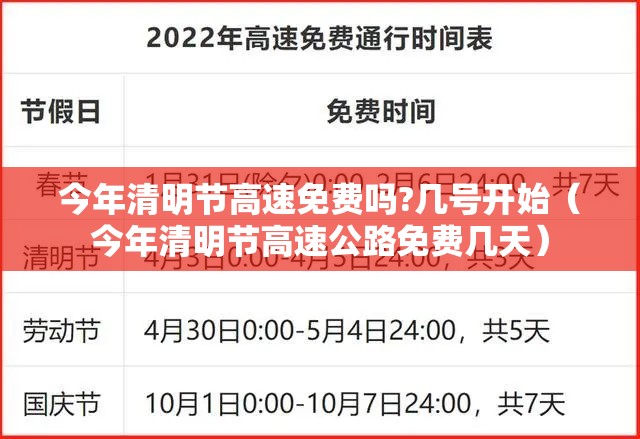 今年清明节高速免费吗?几号开始(今年清明节高速公路免费几天) 今年清明节高速免费吗?几号开始(今年清明节高速公路免费几天)