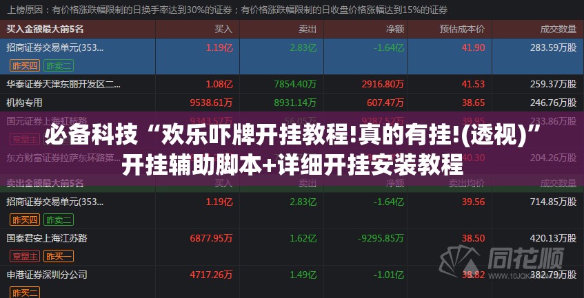 必备科技“欢乐吓牌开挂教程!真的有挂!(透视)	”开挂辅助脚本+详细开挂安装教程