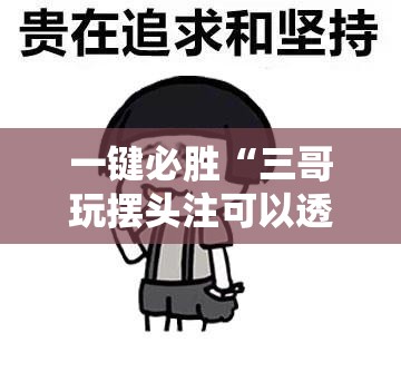 一键必胜“三哥玩摆头注可以透视吗”详细分享装挂步骤
