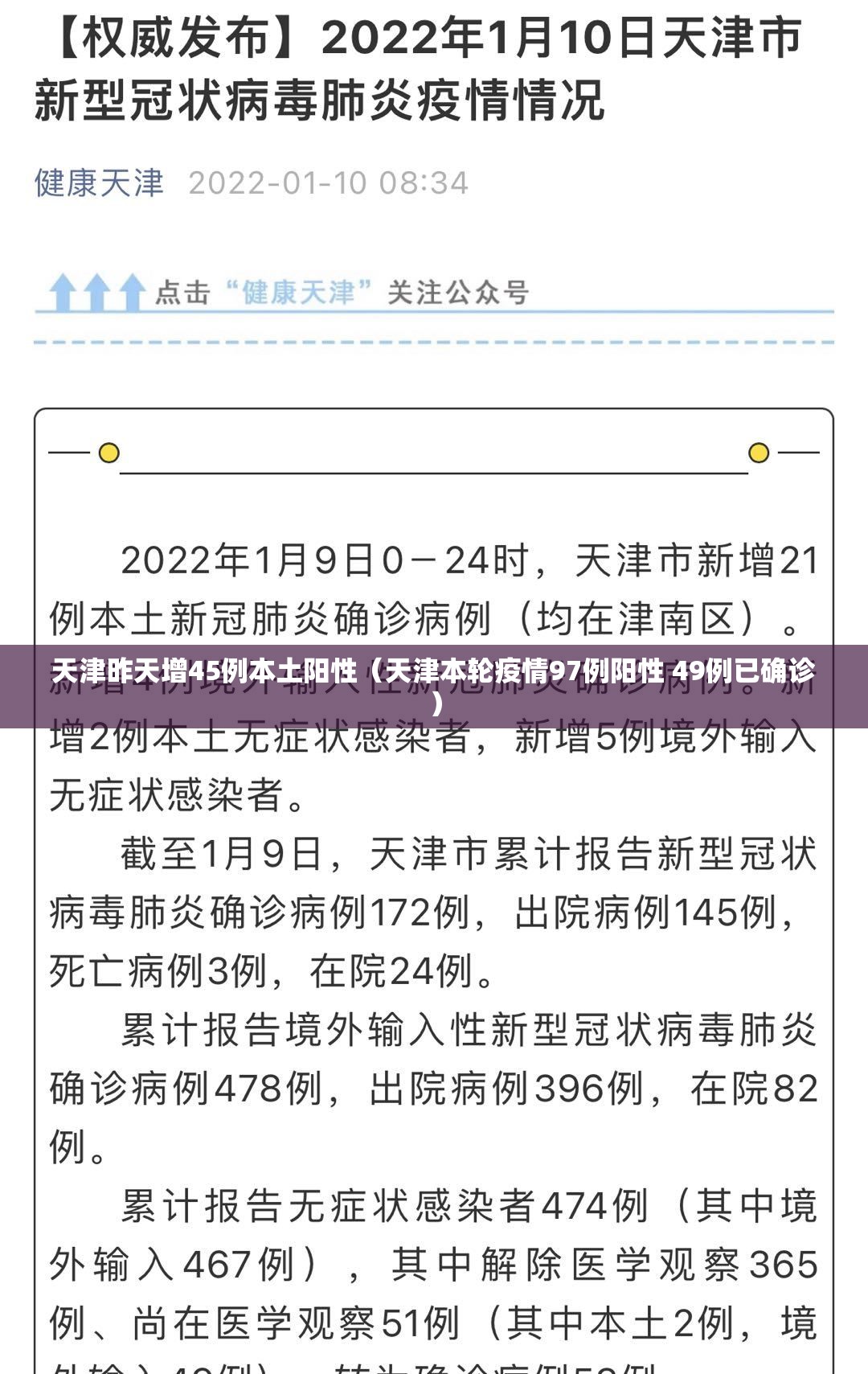 天津昨天增45例本土阳性(天津本轮疫情97例阳性 49例已确诊) 天津昨天增45例本土阳性(天津本轮疫情97例阳性 49例已确诊)