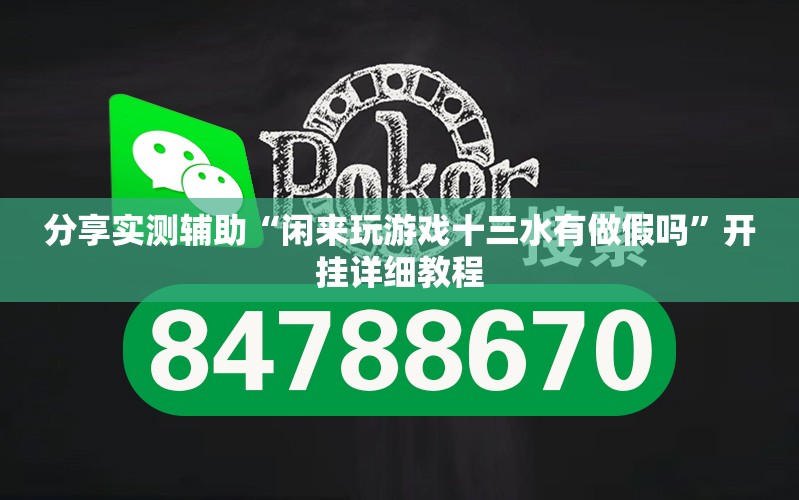 分享实测辅助“闲来玩游戏十三水有做假吗”开挂详细教程