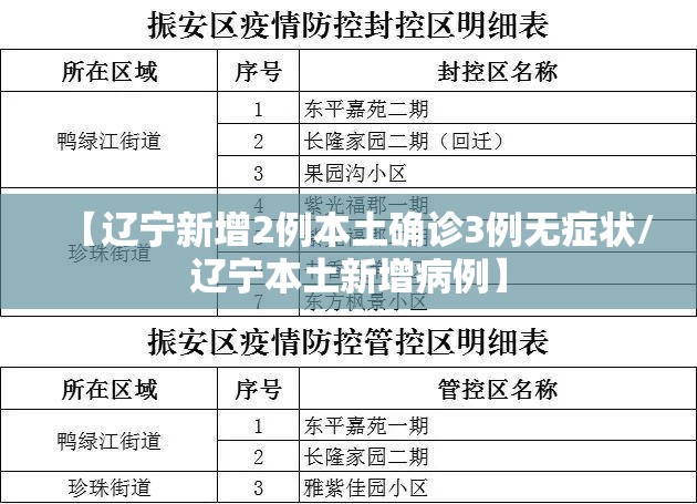 【辽宁新增2例本土确诊3例无症状/辽宁本土新增病例】