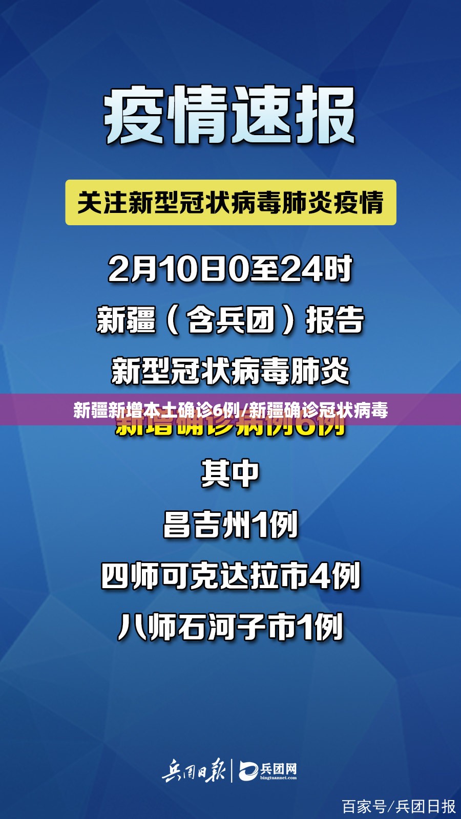 新疆新增本土确诊6例/新疆确诊冠状病毒 新疆新增本土确诊6例/新疆确诊冠状病毒