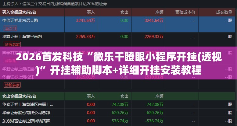 2026首发科技“微乐干瞪眼小程序开挂(透视)	”开挂辅助脚本+详细开挂安装教程