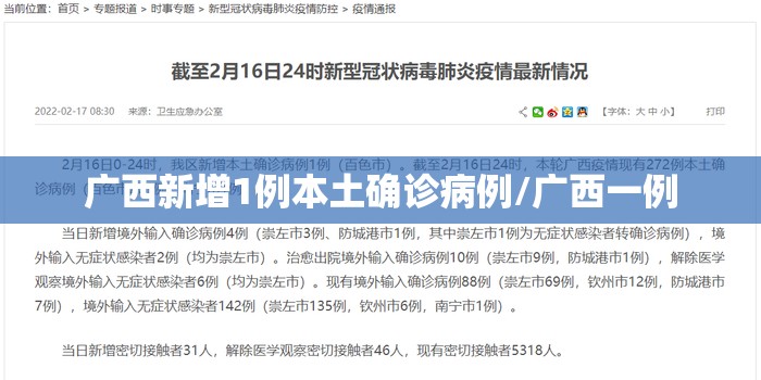 广西新增1例本土确诊病例/广西一例 广西新增1例本土确诊病例/广西一例