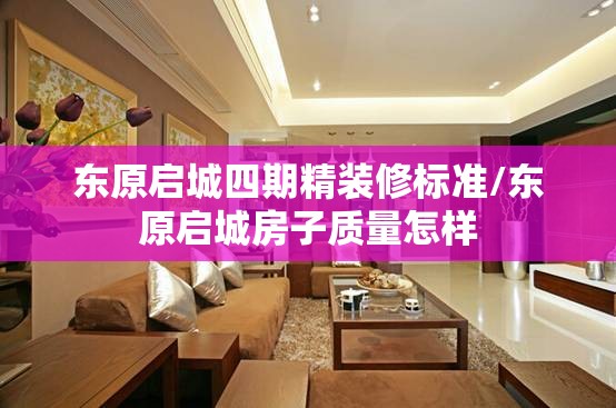 东原启城四期精装修标准/东原启城房子质量怎样