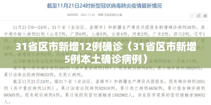 31省区市新增12例确诊（31省区市新增5例本土确诊病例）