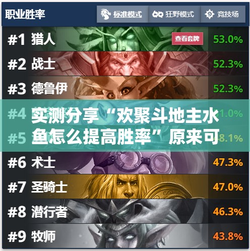 实测分享“欢聚斗地主水鱼怎么提高胜率	”原来可以开挂